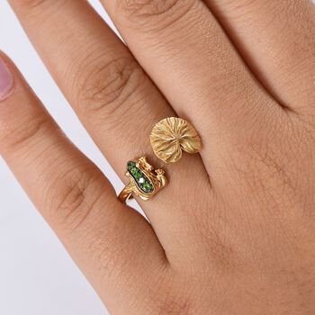 GP Italian Garden Kollektion - Nat&uuml;rlicher Chromdiopsid und Kanchanaburi blauer Saphir Ring - 0,10 ct.