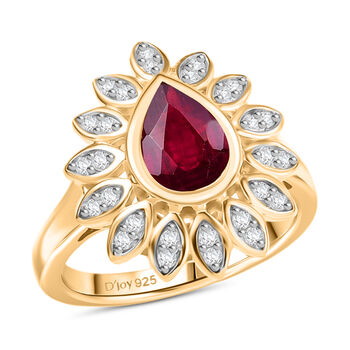 D'Joy Afrikanischer Rubin und Zirkon Ring - 1,97 ct.
