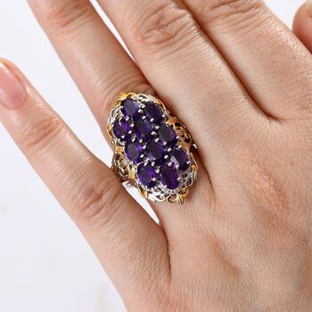 Afrikanischer Amethyst Ring Messing (Gr&ouml;&szlig;e 18.00) ca. 4,70 ct