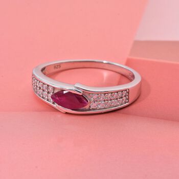 AA Burma Rubin und Moissanit Ring - 0,83 ct.