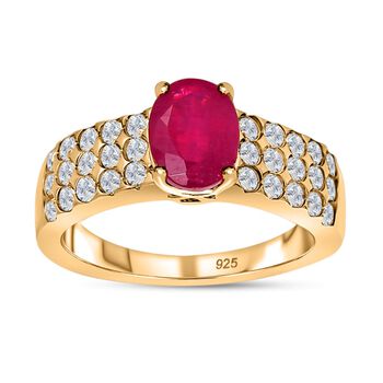 Afrikanischer Rubin und Zirkon Ring - 2,83 ct.