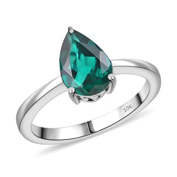 AAA Labor Smaragd im Tropfenschliff Ring in 417 Wei&szlig;gold - 2,50 ct.