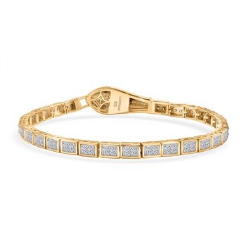 LUXURIANT SI-GH wei&szlig;es Labor Diamant und blaues Labor Diamant 20cm Armband - 1,99 ct.