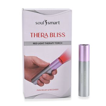 SOULSMART Rotlicht-Physiotherapie-Taschenlampe, inkl. 2 wiederaufladbare Batterien, 11,9x2,5cm