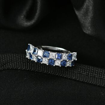 Luxuriant - AAA Ceylon-Saphir, Lab Grown Diamant Ring 417 Gold (Gr&ouml;&szlig;e 16.50) ca. 2.20 ct