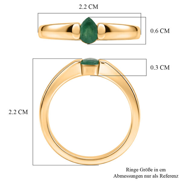D'Joy AAA Kagem Sambischer Smaragd Ring 925 Silber 750 Vergoldet (Gr&ouml;&szlig;e 17.00) ca. 0.28 ct image number 7