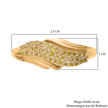 Gelber Diamant-Ring, 925 Silber Gelbgold Vermeil - 0,25 ct.