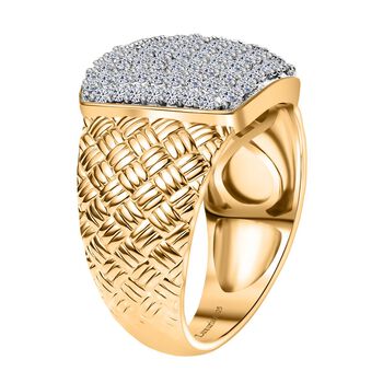 LUXURIANT DIAMOND - Lab Grown Diamant SI-GH SGL zertifiziert Ring 925 Silber 750 Gelbgold Vermeil (Gr&ouml;&szlig;e 17.00) ca. 1,00 ct