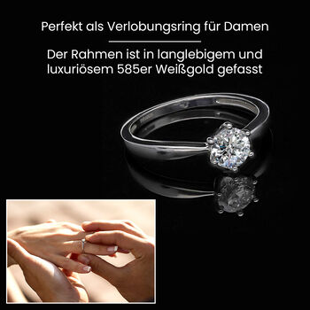 LUXORO SI-GH Labor Diamant Ring in 585 Wei&szlig;gold - 1 ct.