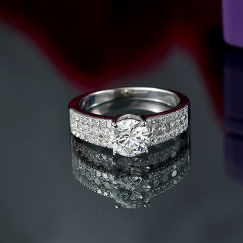 LUXURIANT SGL zertifizierter SI-GH Labor Diamant Ring, 925 Silber rhodiniert - 1,51 ct.
