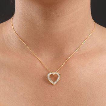 LUXURIANT SI-GH Labor Diamant Anh&auml;nger mit 50cm Kette, 925 Silber 750 Gelbgold Vermeil - 0,50 ct.