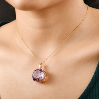 Rose De France Amethyst Anh&auml;nger mit 50cm Kette - 15,50 ct.