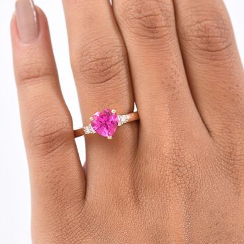 LUXURIANT AAA Labor Rosa Saphir und Diamant Ring - 2,72 ct.