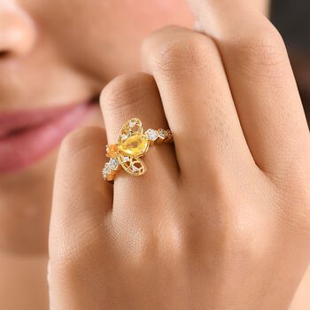 GP Trionfo Kollektion - Kanarischer Opal, Feueropal Ring 925 Silber 750 Gelbgold Vermeil (Gr&ouml;&szlig;e 18.00) ca. 0.68 ct