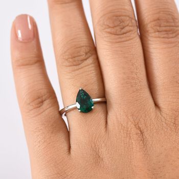 AAA Labor Smaragd im Tropfenschliff Ring in 417 Wei&szlig;gold - 2,50 ct.