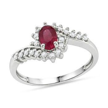 D'Joy afrikanischer Rubin und Zirkon Ring - 1,31 ct.