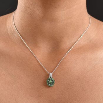 D'Joy AA Tsavorite Granat und Zirkon Ring und Anh&auml;nger mit 50cm Kette