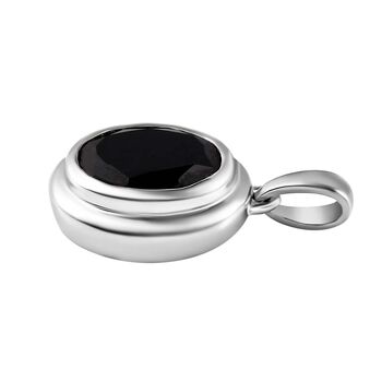 Schwarzer Spinell Anh&auml;nger, Messing platiniert ca. 3.57 ct