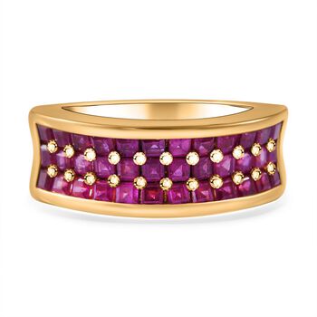 AA Afrikanischer Rubin (Fissure gef&uuml;llt) Ring, 925 Silber Gelbgold Vermeil (Gr&ouml;&szlig;e 20.00), ca. 2.52 ct