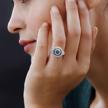 Blauer und wei&szlig;er Diamant-Ring - 1,50 ct.