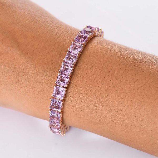 D'Joy AAA Rose De France Amethyst 19cm Armband - 32,42 ct. image number 3