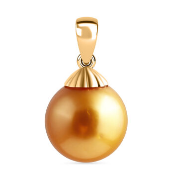AAA goldene S&uuml;dseeperle Anh&auml;nger in 750 Gold