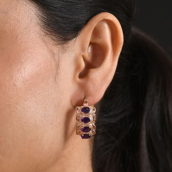 EVER TRUE Afrikanischer Amethyst Ohrringe 950 Kupfer ca. 3,54 ct.