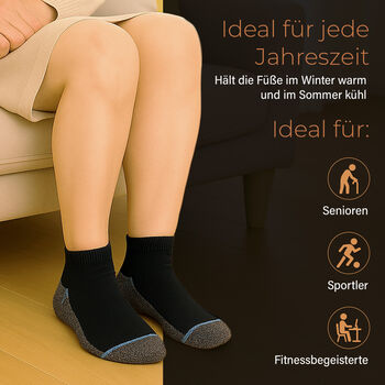 4er-Set Kupferfaser-Kompressions-Socken, 36-40, schwarz-grau