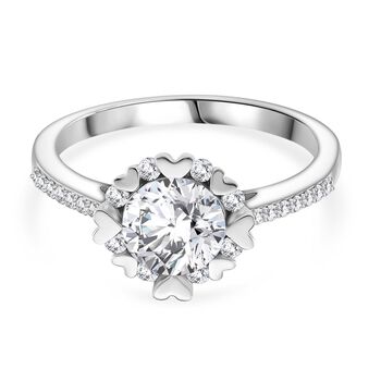 RADIANTA GRA zertifiziert Moissanit (D-VVS) Ring 925 Silber rhodiniert (Gr&ouml;&szlig;e 18.00) ca. 2.17 ct