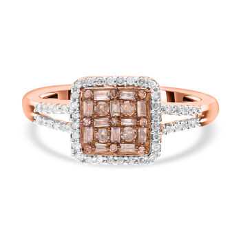Champagner- und wei&szlig;er Diamant-Ring - 0,50 ct.