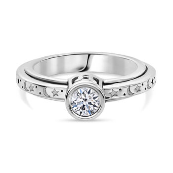 LUXURIANT SI-GH Labor Diamant Spinning Ring, 925 Silber rhodiniert - 0,50 ct.