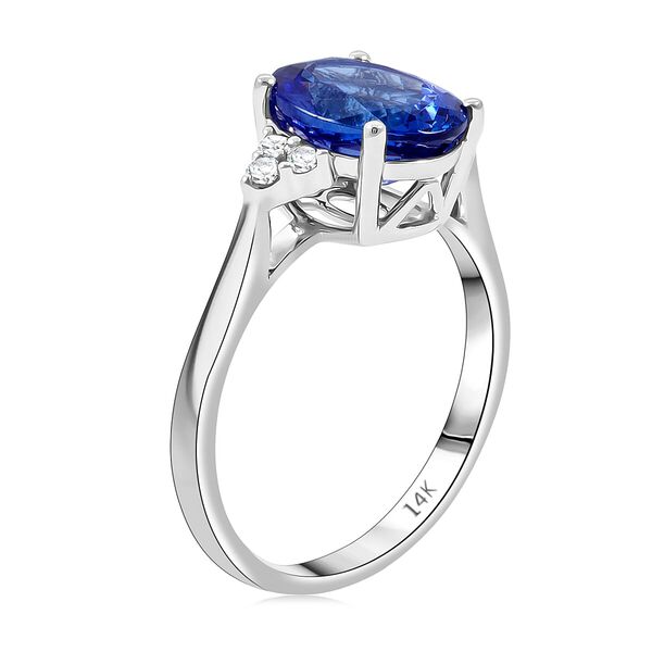 LUXORO AGI zertifiziert und gepr&uuml;ft AAAA Tansanit und Diamant Schmuckset in 585 Wei&szlig;gold image number 4