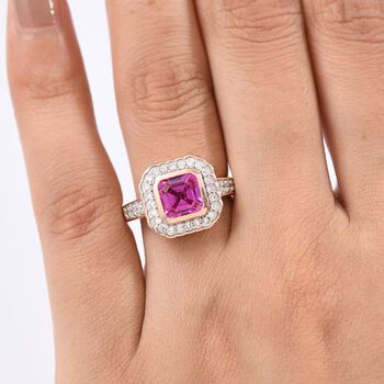 LUXURIANT AAA Labor Rosa Saphir und Labor Diamant Ring - 2,69 ct.