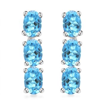 Zertifiziert und gepr&uuml;ft AAA Santamaria Aquamarin Ohrringe in 585 Wei&szlig;gold - 2,40 ct.