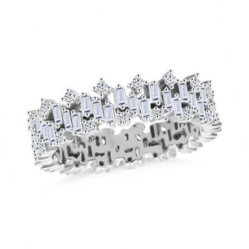LUXURIANT SGL zertifizierter SI-GH Labor Diamant Ring, 925 Silber rhodiniert - 1 ct.