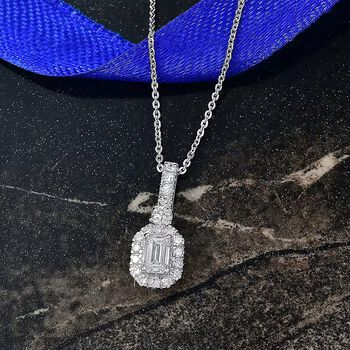 LUXURIANT DIAMOND - Lab Grown Diamant SI-GH Anh&auml;nger mit Kette, ca. 50 cm 925 Silber rhodiniert ca. 1.00 ct