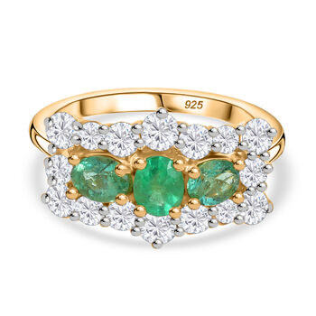 AAA Smaragd und Moissanit Ring - 2,32 ct.