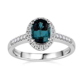 Rhapsody AAAA Pirineu Lagunen Turmalin, Wei&szlig;er Diamant Ring 950 Platin (Gr&ouml;&szlig;e 20.00) ca. 2.03 ct