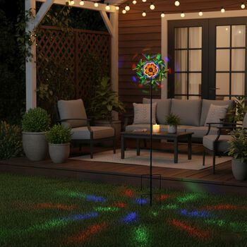 Solar Spinner Lampe mit LED Licht, 140cm, Mehrfarbig