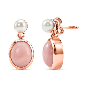 D'Joy AA Rosa Opal und S&uuml;&szlig;wasser Perle Ohrringe