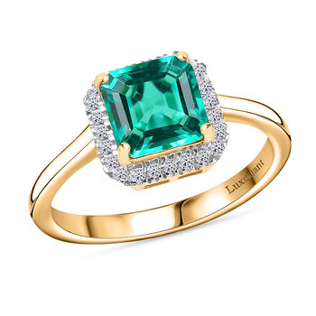 LUXURIANT Labor kolumbianischer Smaragd und SI Labor Diamant Ring - 1,70 ct.