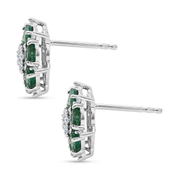 D'Joy AAA Kagem sambische Smaragd und Labor Diamant Ohrringe - 2,16 ct. image number 3