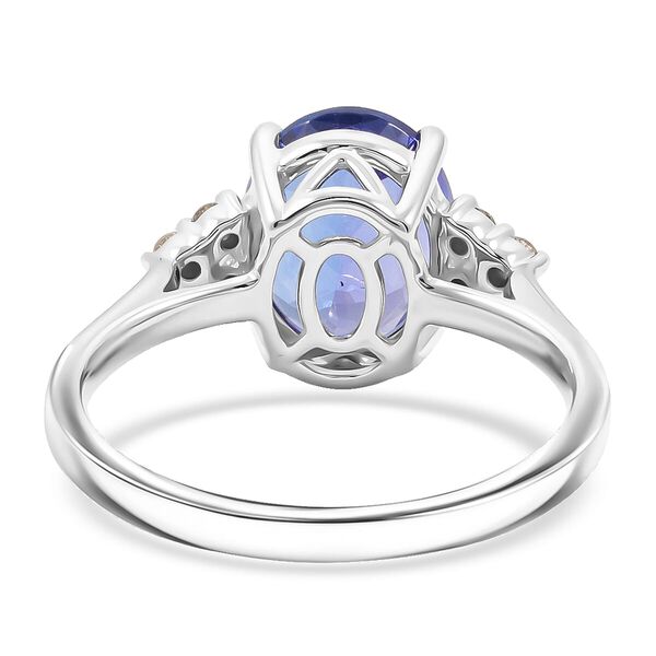LUXORO AGI zertifiziert und gepr&uuml;ft AAAA Tansanit und Diamant Schmuckset in 585 Wei&szlig;gold image number 5