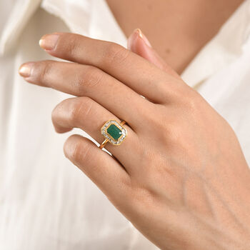 LUXURIANT AA Socoto Smaragd und Labor Diamant Ring - 1,88 ct.