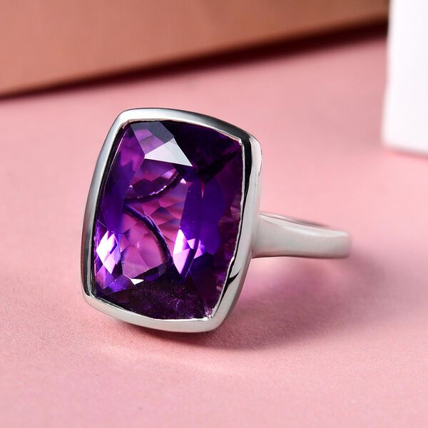 Nat&uuml;rlicher, marokkanischer Amethyst-Solit&auml;r-Ring - 10,83 ct. image number 2