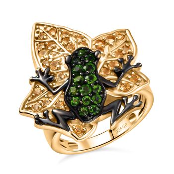 GP Trionfo Kollektion- Nat&uuml;rlicher Chromdiopsid, Citrin und blauer Saphir Ring/ Anh&auml;nger - 1,15 ct.
