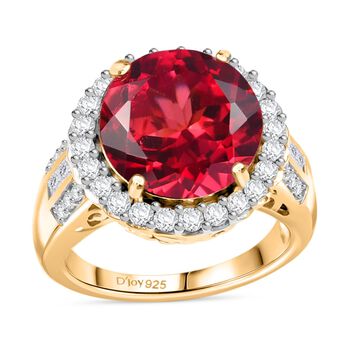 D'Joy Labor Padparadscha Saphir und Moissanit Ring - 9,22 ct.