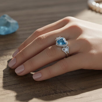 LUXURIANT IGI zertifizierter VS-EF Labor blauer und wei&szlig;er Diamant Ring in 950 Platin - 3 ct.
