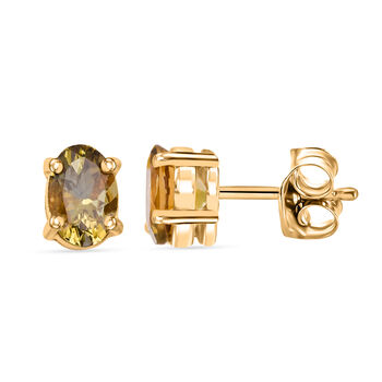 D'Joy nat&uuml;rliche goldene Tansanit Ohrringe - 0,95 ct.