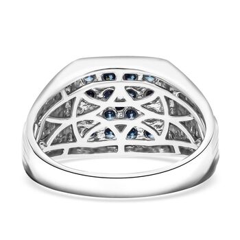 LUXURIANT SGL zertifizierter SI-GH Labor blauer Diamant Herrenring - 1 ct.